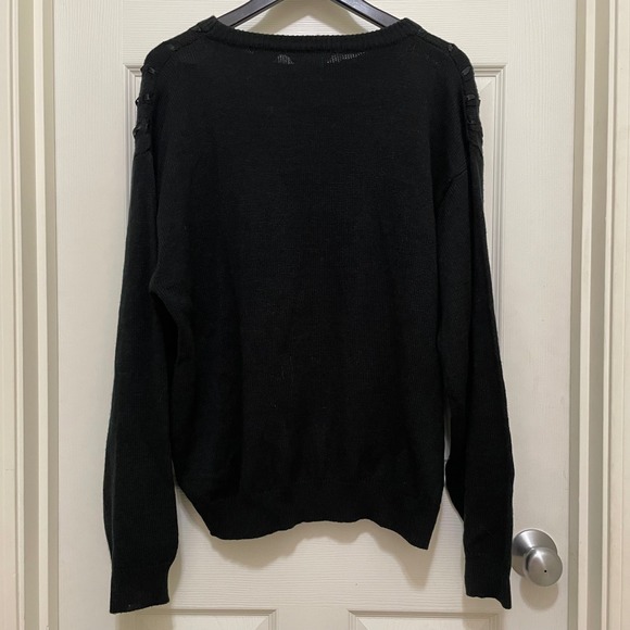 Blair Boutique Cable Knit Sweater w/ Ribbon Weave Whimsygoth Chic Grunge‎ 2XL - Picture 3 of 6